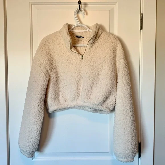 Cropped Sherpa Quarter Zip - Picture 4 of 6
